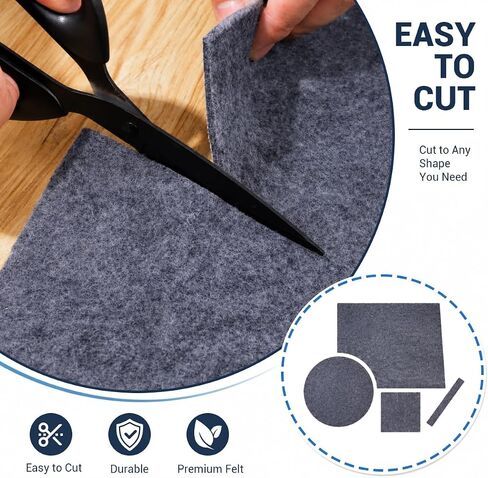 Non Slip Rug Pad 8x10 Ft, 1/8 Inch Thin Felt & Rubber Backing, Non Skid Rug Gripper for Hardwood Floors, Anti-Slip Carpet Pad for Area Rugs, Floor Protection, Moisture Resistant & Easy Trim in Saudi Arabia