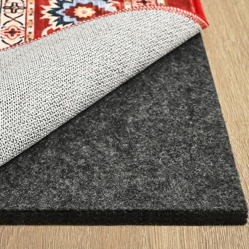 YJ.GWL 5x7 Feet Non Slip Rug Pad 1/4 inch Thick Felt and Silicone Backing, Dual Surface Cushion Rug Gripper for Hardwood Floors, Carpet Liner Keep Rugs in Place, Anti Skid Mat for Under Area Rug in Saudi Arabia