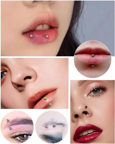 JELIEE 64pcs Eyebrow Piercing Jewelry Surgical Steel Rook Piercing Jewelry Curved Barbell Tiny Eyebrow Ring Vertical Labret Lip Jewelry Ear Rook Helix Conch Daith For Women Men 16g 6mm/8mm/10mm/12mm in Kuwait