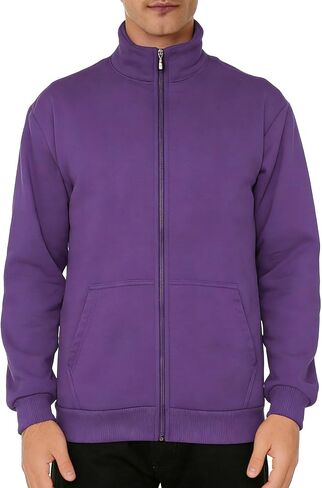 TUVEKE Men's fleece Zip up jacket Casual lightweight Sweatshirts Mock Neck Long Sleeve Outdoor Jackets With Pockets in Saudi Arabia