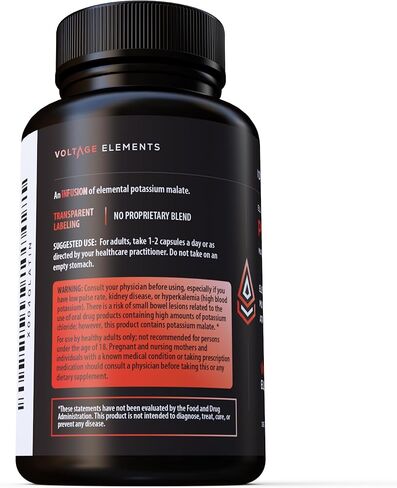 Potassium Malate 1389mg - ATP Production & Cellular Energy, Electrolyte Balance - Elemental Potassium 500mg (240 Capsules) Vegan in Saudi Arabia