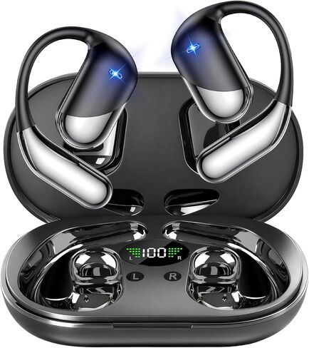 Wireless Earbuds Bluetooth 5.3 Headphones with Digital Display Charging Case Touch Control in-Ear Earphones with Built-in Microphone IPX7 Waterproof for Running Fitness Android in Kuwait