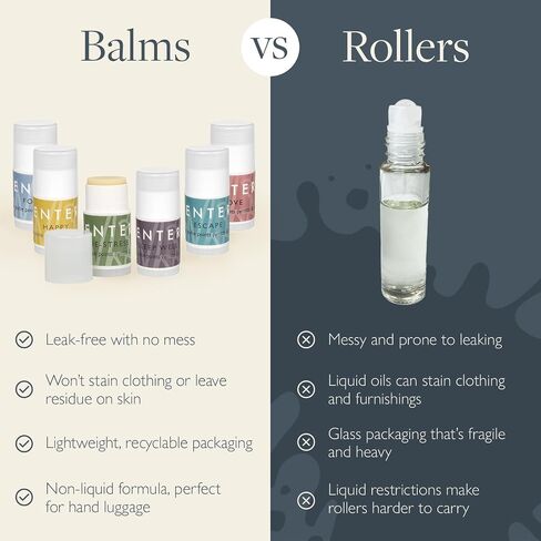 Scentered Aromatherapy Gift Set, Mini Roll On Essential Oil Balms for Sleep, Focus, Stress-Relief, Calm, Mood Boost - Set of 6 Premium Blends - Aromatherapy Gifts for Women in Saudi Arabia