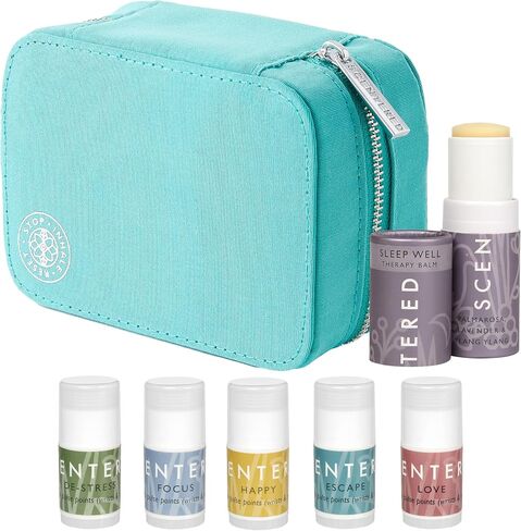Scentered Aromatherapy Gift Set, Mini Roll On Essential Oil Balms for Sleep, Focus, Stress-Relief, Calm, Mood Boost - Set of 6 Premium Blends - Aromatherapy Gifts for Women in Saudi Arabia