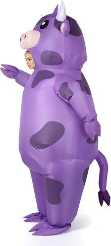 Cow Inflatable Costume Musical Cow Costume Suitable for role-playing at music festivals, Halloween parties (Purple cow) in Kuwait