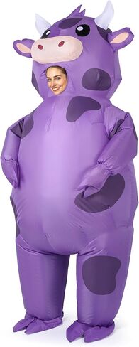 Cow Inflatable Costume Musical Cow Costume Suitable for role-playing at music festivals, Halloween parties (Purple cow) in Kuwait