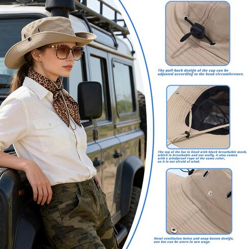 Safari Costume Women, 4 PCS Zoo Keeper Costume Adult Includes Safari Hat Outfit Accessories, Leopard Print Scarf, Light-Proof Glasses, Rave Party in Saudi Arabia
