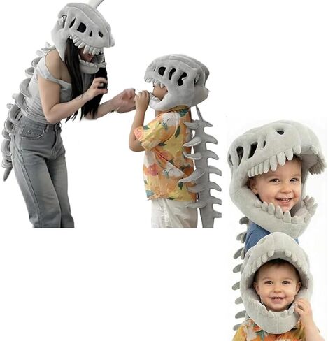 Realistic 3D Dinosaur Costume, Dinosaur Skeleton Outfit with Skull Cosplay Props in Saudi Arabia