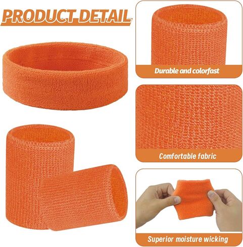 36 Pcs Sweat Band Headband Wristbands Set for Men Women,24 PCS Athletic Sweat Bands,12 PCS Sports Headband,Moisture Wicking Sweatbands Set for Tennis Basketball Sports Competitions(12 colors) in Saudi Arabia