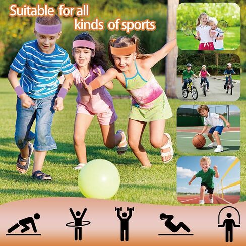 36 Pcs Sweat Band Headband Wristbands Set for Men Women,24 PCS Athletic Sweat Bands,12 PCS Sports Headband,Moisture Wicking Sweatbands Set for Tennis Basketball Sports Competitions(12 colors) in Saudi Arabia