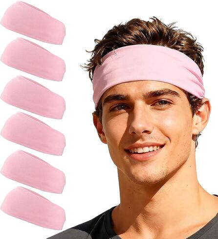 Sport Headbands for Men, Workout Headbands Stretchy Sweatband Absorbent Head Bands Fitting for(Men Women/Yoga) in Kuwait