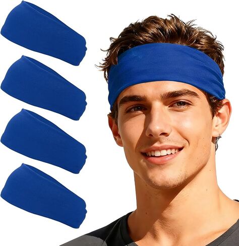 Sport Headbands for Men, Workout Headbands Stretchy Sweatband Absorbent Head Bands Fitting for(Men Women/Yoga) in Kuwait