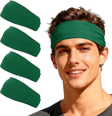 Sport Headbands for Men, Workout Headbands Stretchy Sweatband Absorbent Head Bands Fitting for(Men Women/Yoga) in Kuwait