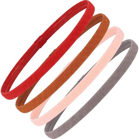 Sumind Thick Non-Slip Elastic Sport Headbands, Elastic Silicone Grip Exercise Hair and Sweatbands for Yoga(Assorted Colors,25 Pieces) in Kuwait