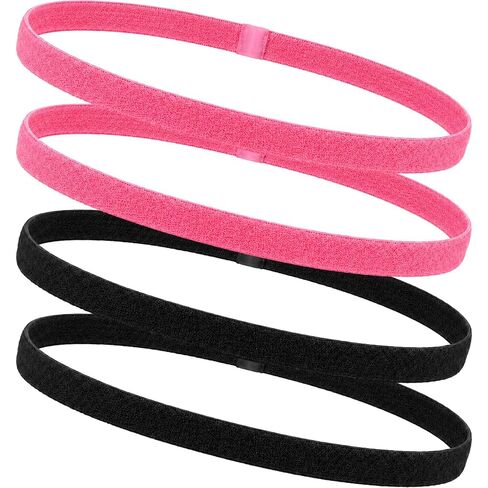 Sumind Thick Non-Slip Elastic Sport Headbands, Elastic Silicone Grip Exercise Hair and Sweatbands for Yoga(Assorted Colors,25 Pieces) in Kuwait