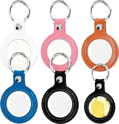 5 Pcs PU Leather Coin Holder Keychain AA Coin Holder AA Chip Holde Cute Coin Pouch Keychain for Coin Sobriety Chips Tokens Medallion Collection Quarter Fits Size 34mm Displays Both Sides in Saudi Arabia