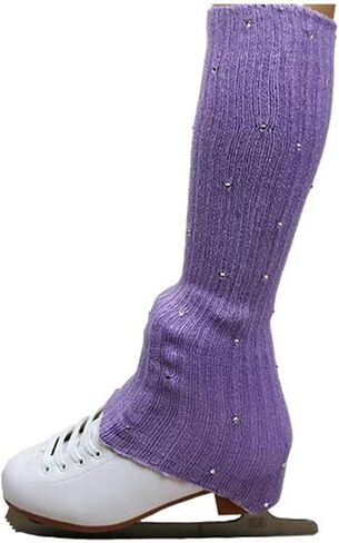 Skating Leg Warmers Over Knee Figure Skating Socks Knitting Accessories Lightweight Polyacrylicfibre Material Suitable for Winter Sports, Purple in Saudi Arabia
