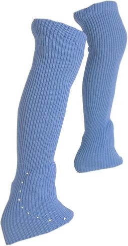 Figure Skating Leg Warmers Over Knee Knitting Leg Warmers High Footless Socks Lightweight Comfortable Accessories Portable Design Suitable for Indoor, Blue in Kuwait