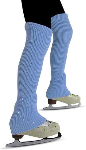 Figure Skating Leg Warmers Over Knee Knitting Leg Warmers High Footless Socks Lightweight Comfortable Accessories Portable Design Suitable for Indoor, Blue in Kuwait