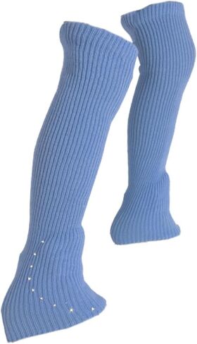 Figure Skating Leg Warmers Over Knee Knitting Leg Warmers High Footless Socks Lightweight Comfortable Accessories Portable Design Suitable for Indoor, Blue in Kuwait