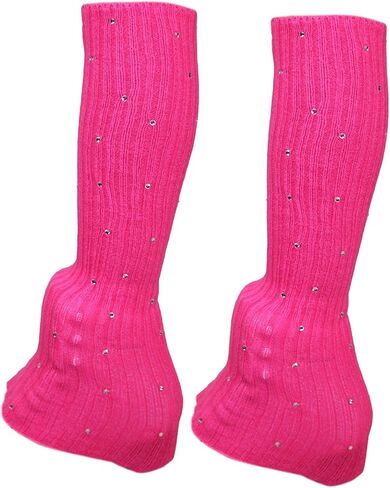 Figure Skating Leg Warmers Knitting Socks Long Leg Warmers Modern Accessories Supplies Lightweight Acrylic Comfortable Portable Material Suitable for, Rose Red in Saudi Arabia