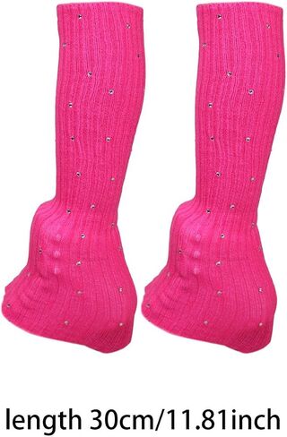 Figure Skating Leg Warmers Knitting Socks Long Leg Warmers Modern Accessories Supplies Lightweight Acrylic Comfortable Portable Material Suitable for, Rose Red in Saudi Arabia