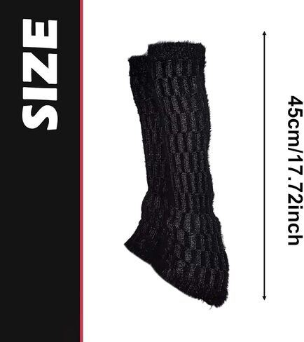 Skating Leg Warmers Extended Figure Skating Leg Warmers Women Figure Skating Leg Cover Over The Boot Sock Anti Slip Leg Cover Lightweight Comfortable, black plush in Saudi Arabia