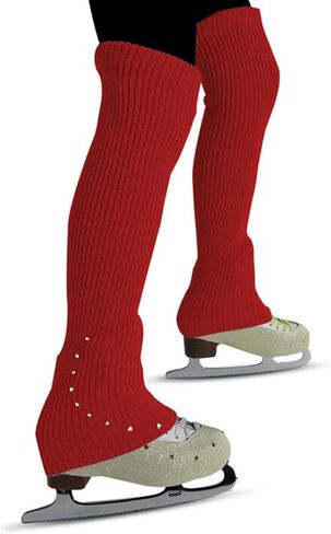 Figure Skating Leg Warmers Over Knee Knitting Leg Warmers High Footless Socks Lightweight Comfortable Accessories Portable Design Suitable for Indoor, Red in Kuwait