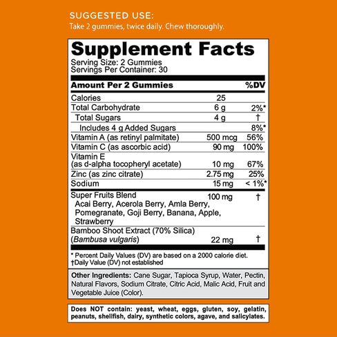 Goli Immun Vitamin Gummy - 60 قطعة - نبات البلسان، فيتامين C، D والزنك، نباتي، غير معدّل وراثيًا، خالي من الغلوتين والجيلاتين، عبوة من 1 in Kuwait
