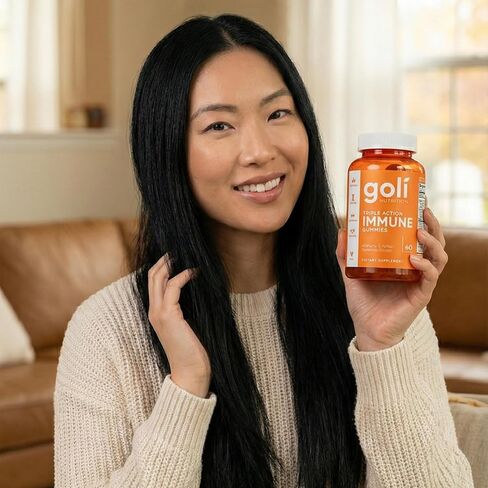 Goli Immun Vitamin Gummy - 60 قطعة - نبات البلسان، فيتامين C، D والزنك، نباتي، غير معدّل وراثيًا، خالي من الغلوتين والجيلاتين، عبوة من 1 in Kuwait