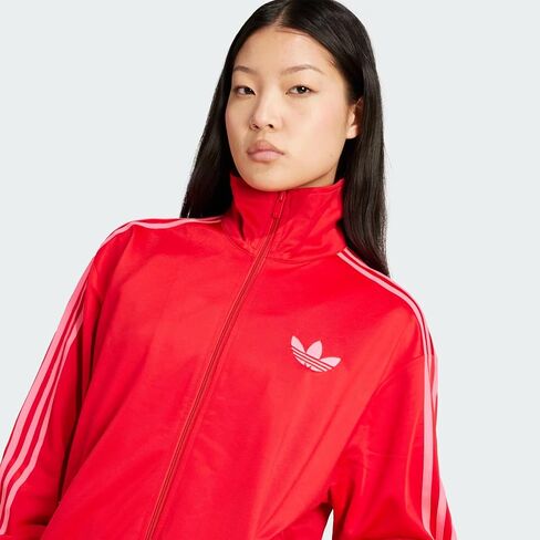 adidas WOMEN'S ADICOLOR CLASSICS LOOSE FIREBIRD TRACK JACKET, Better Scarlet/Lucid Pink, Large in Kuwait
