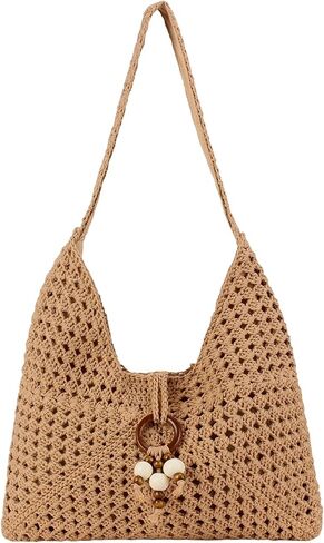 Peicees Crochet Summer Purse, Boho Woven Purse for Travel Beach Vacation Cruise Knit Shoulder Bag for for Women Ladies in Kuwait