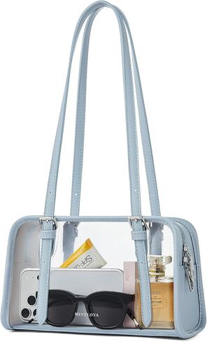Clear Bag for Stadium Events, Women's Clear Purse Shoulder Bag with Anti Theft Zip for Gym Concert Sports Festivals | Anti Theft Zipper in Kuwait