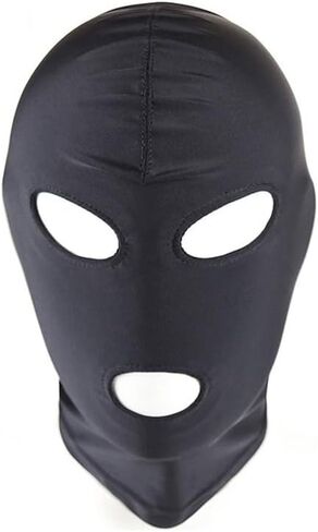3 Holes Full Face Mask for Women Black Elastic Hood Mask Soft Breathable Cosplay Face Cover Stretch Mystery Mask for Romantic Night Role Play Costume Private Moment in Saudi Arabia