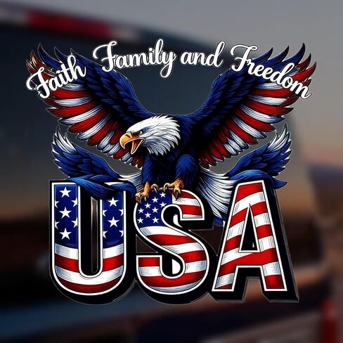 God Bless America Car Decal, 250 Anniversary USA Decal, 2 pcs(12" and 6" 250th Anniversary Eagle Stickers, Independence of USA Sticker 1776-2026, for Tumbler Helmet Car Windows Notebook (D #) in Saudi Arabia