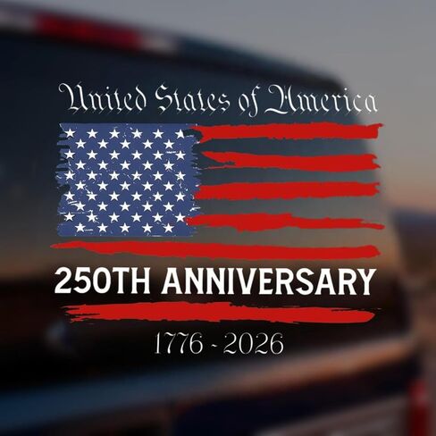ملصق سيارة God Bless America، ملصق الذكرى السنوية الـ 250 للولايات المتحدة الأمريكية، قطعتان (12 بوصة و6 بوصة ملصقات نسر الذكرى السنوية الـ 250، ملصق استقلال الولايات المتحدة الأمريكية 1776-2026، لخوذة Tumbler Car Windows Notebook (D #) in Kuwait