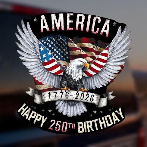 ملصق سيارة God Bless America، ملصق الذكرى السنوية الـ 250 للولايات المتحدة الأمريكية، قطعتان (12 بوصة و6 بوصة ملصقات نسر الذكرى السنوية الـ 250، ملصق استقلال الولايات المتحدة الأمريكية 1776-2026، لخوذة Tumbler Car Windows Notebook (D #) in Kuwait