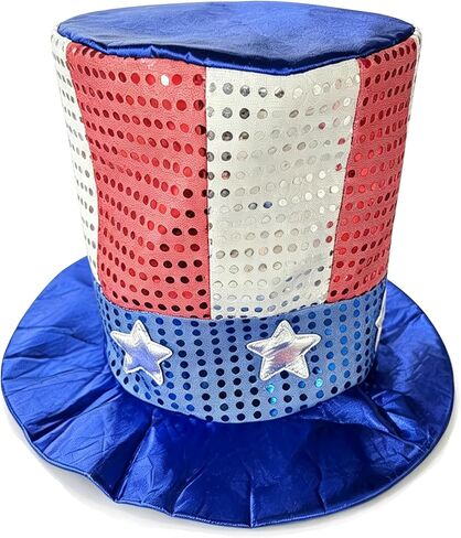 GJD Patriotic American Flag Top Hat, 4th of July Hat for Men Women Adults, Red White Blue Costume Accessory, Memorial Day July 4th Party Supplies in Saudi Arabia