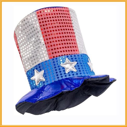 GJD Patriotic American Flag Top Hat, 4th of July Hat for Men Women Adults, Red White Blue Costume Accessory, Memorial Day July 4th Party Supplies in Saudi Arabia