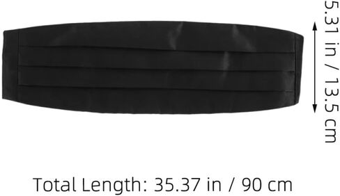 MAGICLULU Men’s Black Tuxedo Cummerbund Bow Tie and Pocket Square Set, Formal Suit Accessories for Weddings and Business Events, 6pcs Classic Men’s Cummerbund Set in Kuwait