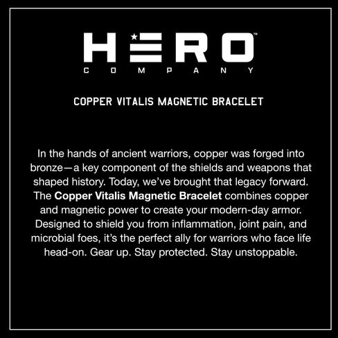 Hero Company Copper Magnetic Bracelet - ‘Vitalis’ Copper Bracelet with Magnets for Father's Day - Helps Pair Veterans With A Service Dog in Saudi Arabia