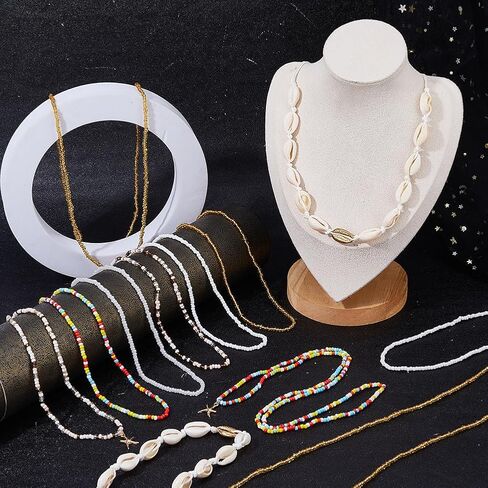 SUPERFINDINGS 12 قطعة 2 لون من الخرز الزجاجي سلسلة الخصر ذات الطبقات حزام البطن سلاسل متعددة الطبقات قابلة للتعديل بيكيني الشاطئ نجم البحر حزام ساحر بوهو الخرز الصيف الخصر مجوهرات للنساء عطلة السفر in Kuwait