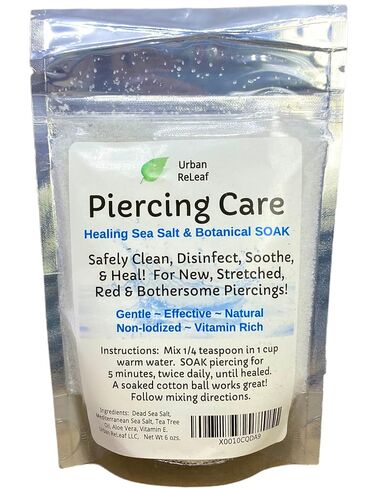 Urban ReLeaf Piercing Care 6 oz. Bag, Soothing Sea Salt & Botanical SOAK. Aftercare Solution Concentrate, Makes 90 cups. in Kuwait