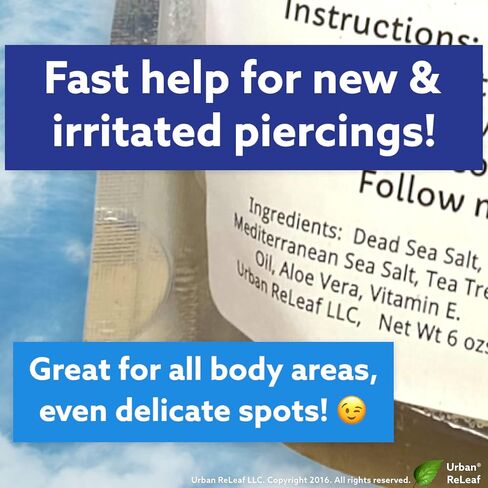 Urban ReLeaf Piercing Care 6 oz. Bag, Soothing Sea Salt & Botanical SOAK. Aftercare Solution Concentrate, Makes 90 cups. in Kuwait