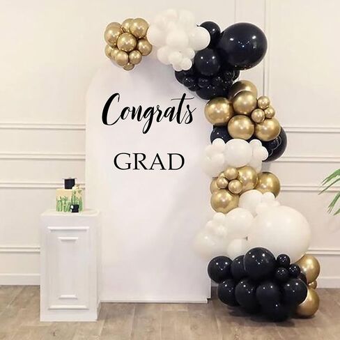 Congrats Grad Decal - Graduation Decals Sign for Backdrop,Congratulations Class Party Wall Sticker for Balloon Arch Decor,Grad Party,Graduation Event (Black) in Saudi Arabia
