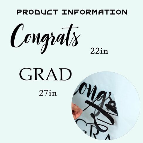 Congrats Grad Decal - Graduation Decals Sign for Backdrop,Congratulations Class Party Wall Sticker for Balloon Arch Decor,Grad Party,Graduation Event (Black) in Saudi Arabia