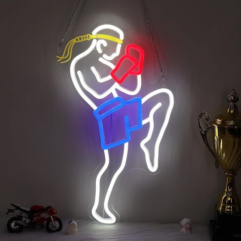 OkiyiD Cricket Ball Neon Sign – Sport Shaped LED Light for Game Room Man Cave Bar Decor, Cricket Gifts for Boys Men Dad Husband, USB Powered Dimmable Wall Decor Accessories in Saudi Arabia