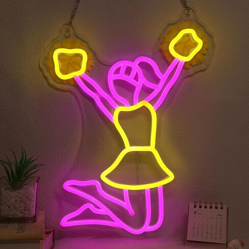 OkiyiD Cricket Ball Neon Sign – Sport Shaped LED Light for Game Room Man Cave Bar Decor, Cricket Gifts for Boys Men Dad Husband, USB Powered Dimmable Wall Decor Accessories in Saudi Arabia