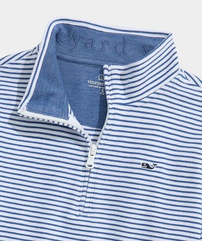 سحاب ربع سنوي للأولاد من Vineyard Vines، مخطط برادلي أبيض، مقاس XL in Kuwait