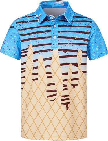 Boys Performance Polo Shirt Short Sleeve Golf Clothes for Active Casual Size 5-14 Years in Saudi Arabia